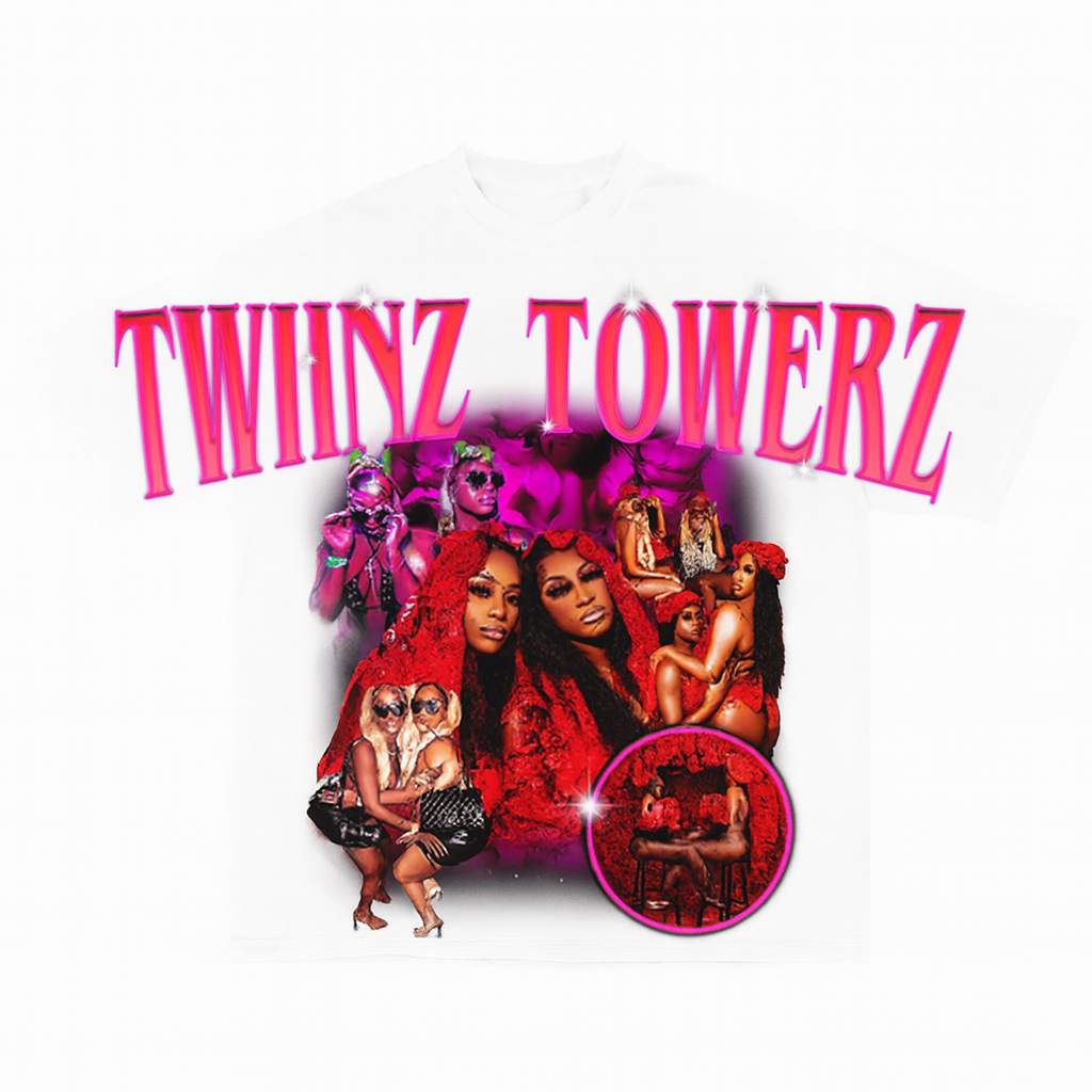 Twiinz Towerz White Graphic T-Shirt